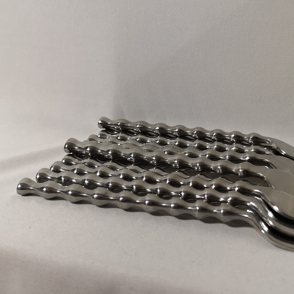 Set of Ten Stainless Steel Forks Krinkle-like Pattern 7.5" by Towle - Picture 2 of 7
